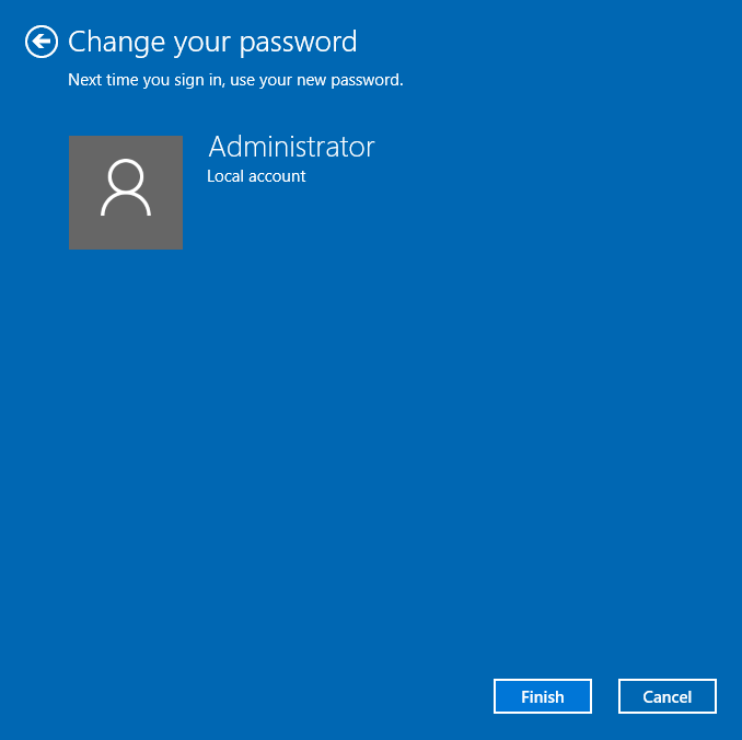 Confirmation of the New Password
