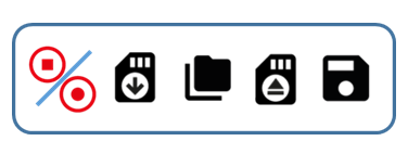 MicroSD card toolbar with icons