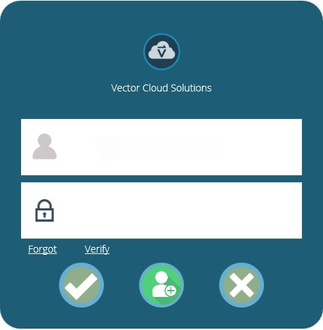 VectorPro Cloud Solutions Login Screen
