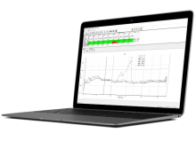 Laptop displaying Emperor testing software results screen