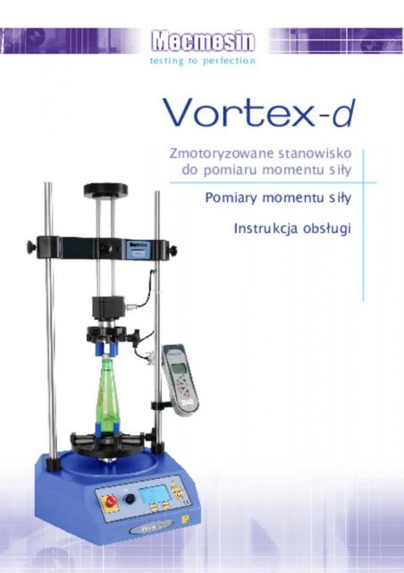 Vortex-d Zmotoryzowane stanowisko do pomiaru momentu siły Pomiary momentu siły Instrukcja obsługi 