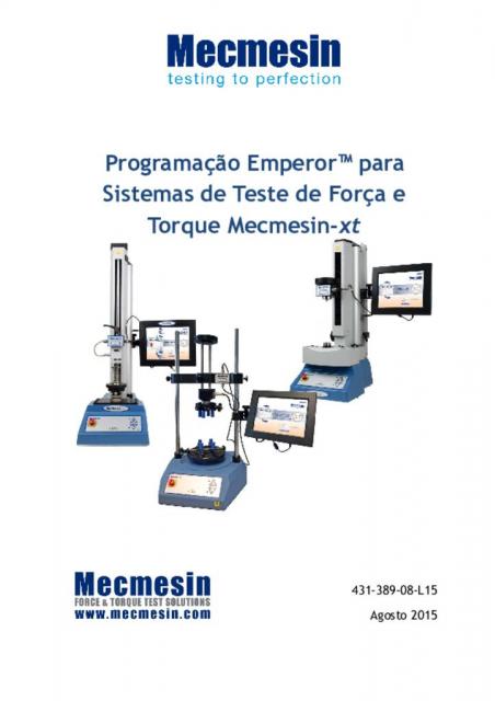 431-389-08-L15 Programação Emperor™ para Sistemas de Teste de Força e Torque Mecmesin-xt