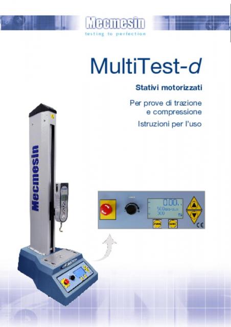 MultiTest-d Stativi motorizzati Per prove di trazione e compressione Istruzioni per l’uso