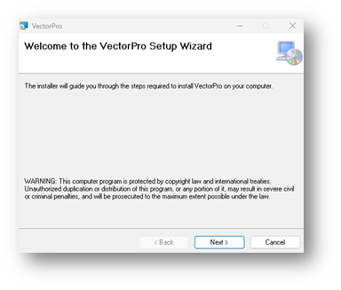 VectorPro software installation